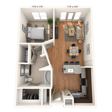 Traditional 1x1 747-846 SF 5126 floor plan